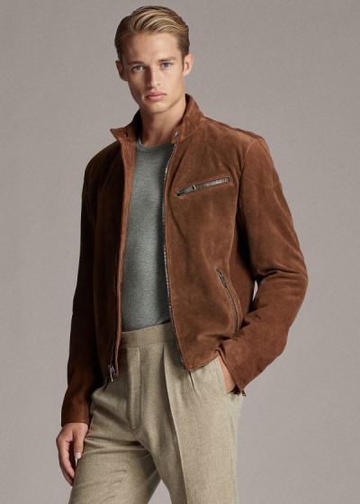 Chaquetas Ralph Lauren Hombre Marrom - Randall Suede Biker - SFDWN2463